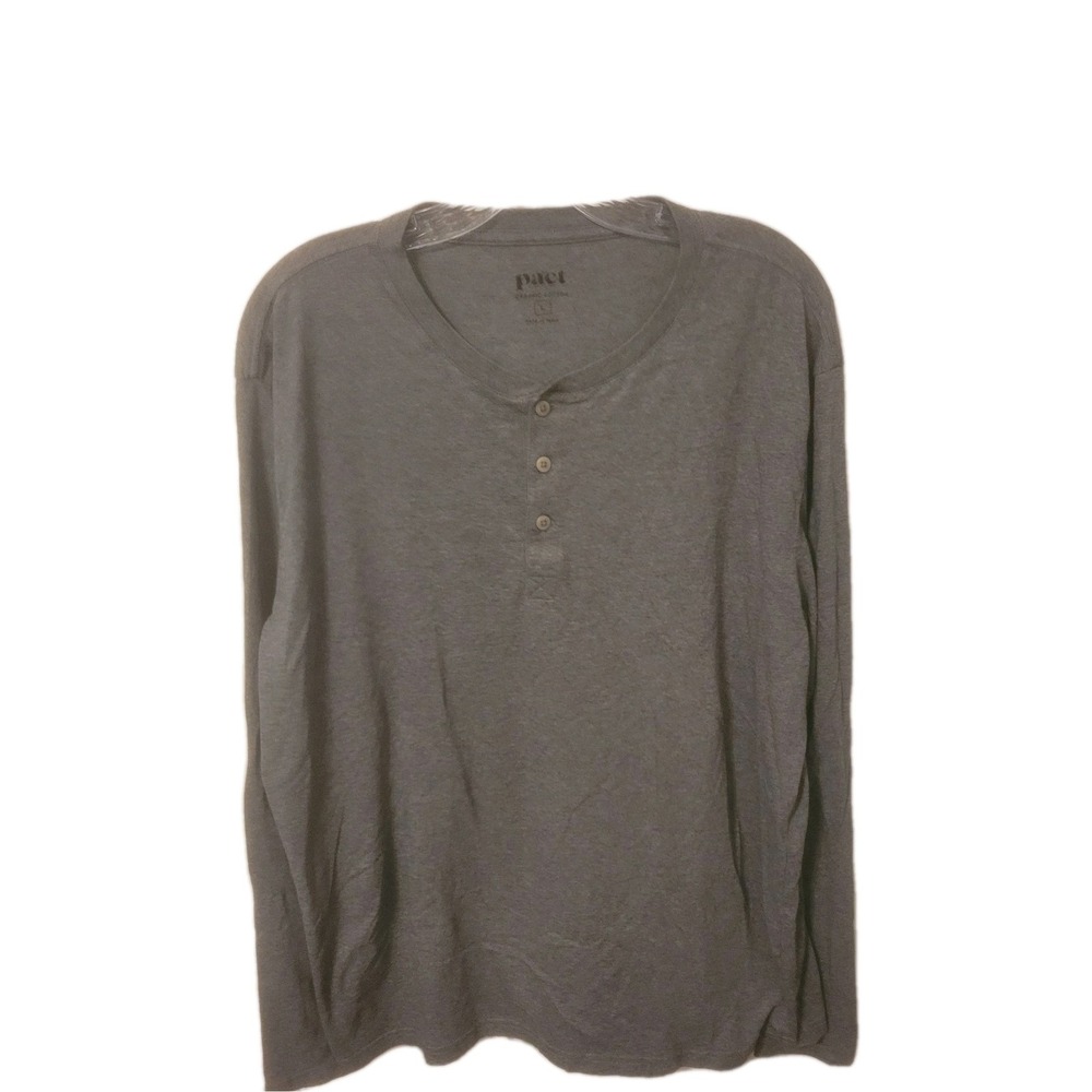 Pact‎ Organic Henley Shirt L Sustainable GRAY